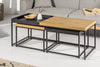 Set Of 3 Nesting Coffee Tables Loft 50cm/50cm/120cm Oak Look