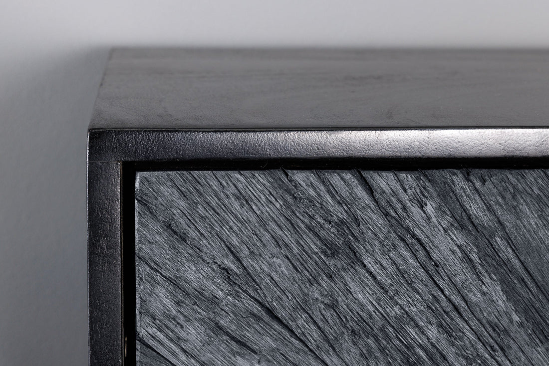 Cabinet Barracuda 120cm Mango Wood Black Teak Wood Grey