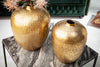 Set Of 2 Vases Oriental 27cm/33cm Metal Gold
