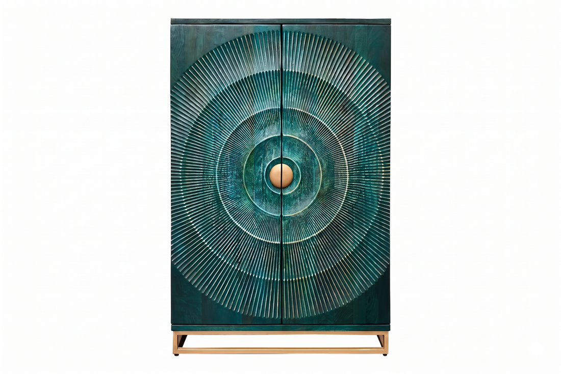 Bar Cabinet Golden Eye 140cm Mango Wood Turquoise