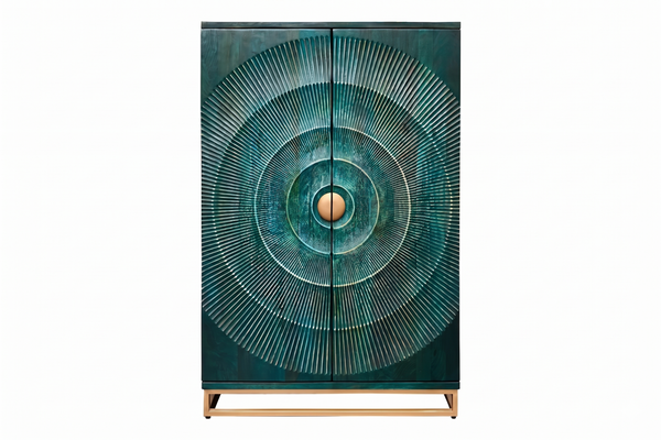 Bar Cabinet Golden Eye 140cm Mango Wood Turquoise