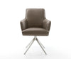 Dining Chair Heira Microfiber Taupe Vintage Cross Base 360° Swivel Silver Pocket Springs