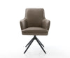 Dining Chair Heira Microfiber Taupe Vintage Cross Base 360° Swivel With Rocking Function Black Pocket Springs
