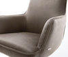Dining Chair Heira Microfiber Taupe Vintage Cross Base 360° Swivel Black Pocket Springs
