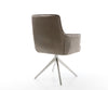Dining Chair Heira Microfiber Taupe Vintage Cross Base 360° Swivel Silver Pocket Springs