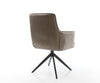Dining Chair Heira Microfiber Taupe Vintage Cross Base 360° Swivel Black Pocket Springs
