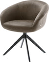 Dining Chair Vinka Microfiber Taupe Vintage Cross Base 360° Swivel With Rocking Function Black Pocket Springs