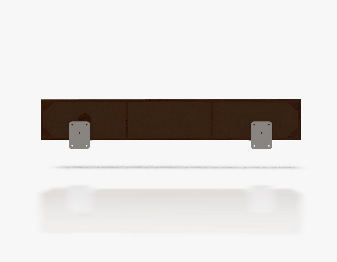Floating TV Stand Fevo 160cm Acacia Wood Brown 2 Doors 2 Compartments