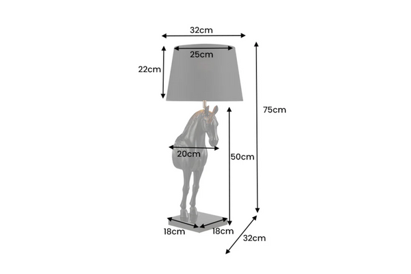 Table Lamp Black Beauty 75cm Black