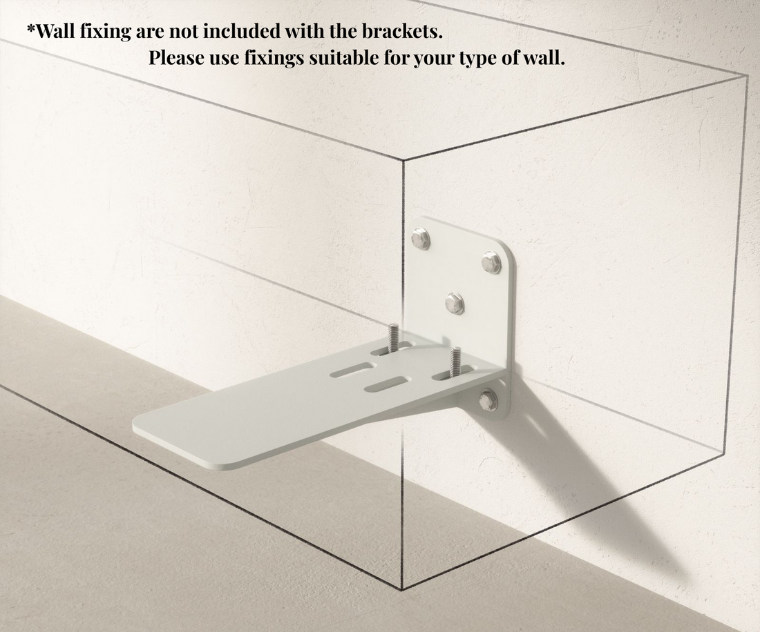 Set Of Two Wall Mounting Brackets For Floating TV Stand