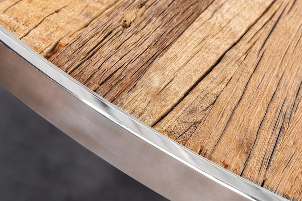 Round Dining Table Barracuda 120cm Recycled Teak Wood Brown