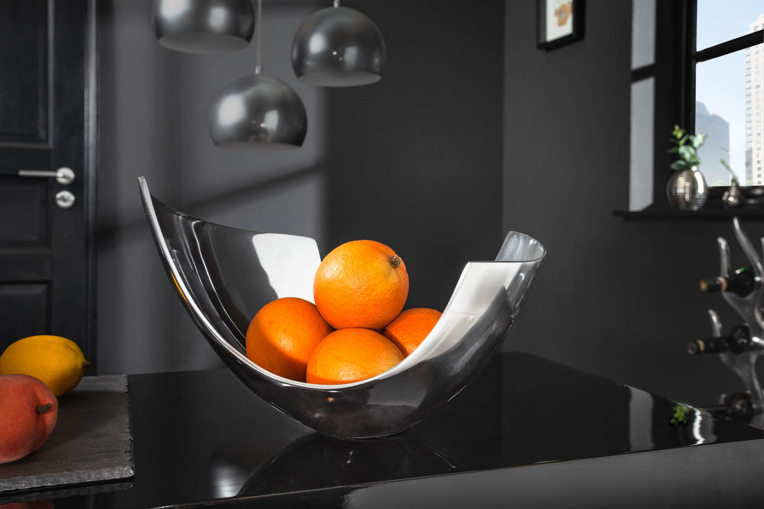 Decorative Bowl Abstract 30cm Aluminum Polished