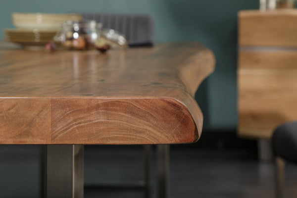 Dining Table Monolith 200cm Acacia Wood Honey 60mm Top