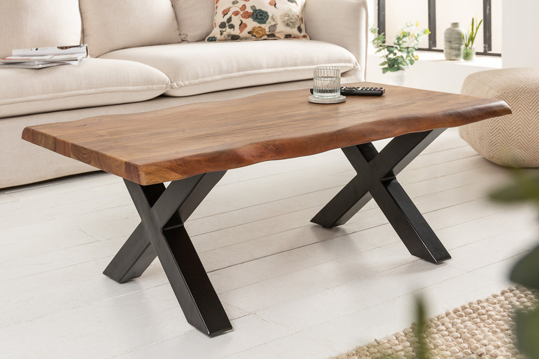Coffee Table Monolith X 110cm Acacia Wood Honey