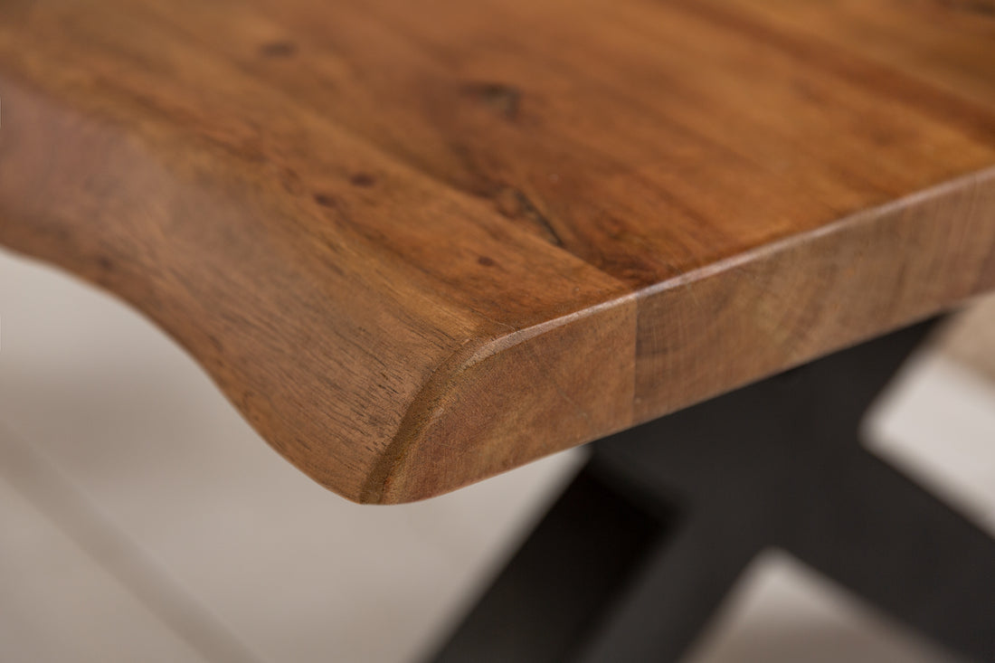 Coffee Table Monolith 110cm Acacia Wood Honey X-Frame