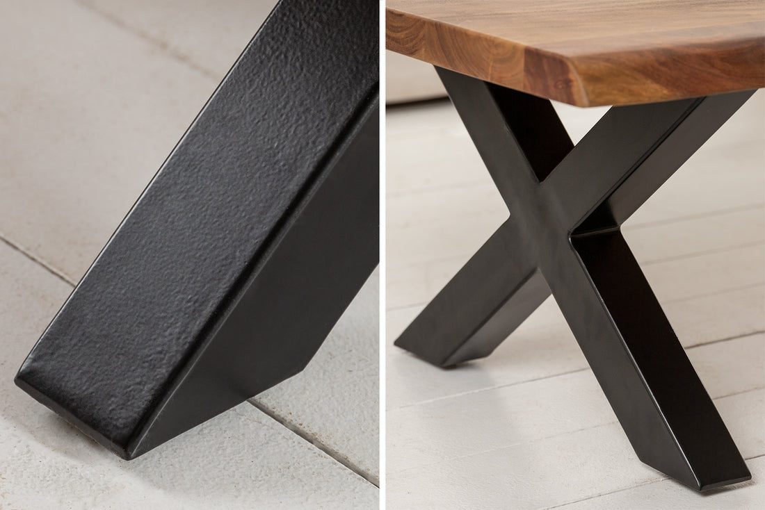 Coffee Table Monolith 110cm Acacia Wood Honey X-Frame