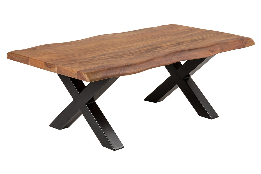 Coffee Table Monolith 110cm Acacia Wood Honey X-Frame
