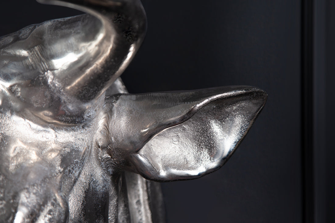 Decorative Bull Head Torero 65cm Metal Silver