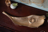 Decorative Bowl Abstract Leaf 64cm Metal Gold