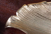 Decorative Bowl Abstract Leaf 64cm Metal Gold