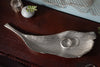 Decorative Bowl Abstract Leaf 64cm Metal Silver
