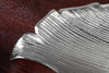Decorative Bowl Abstract Leaf 64cm Metal Silver