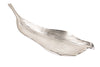 Decorative Bowl Abstract Leaf 64cm Metal Silver