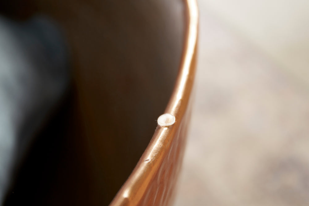 Round Coffee Table Orient Storage 60cm Mango Wood Copper