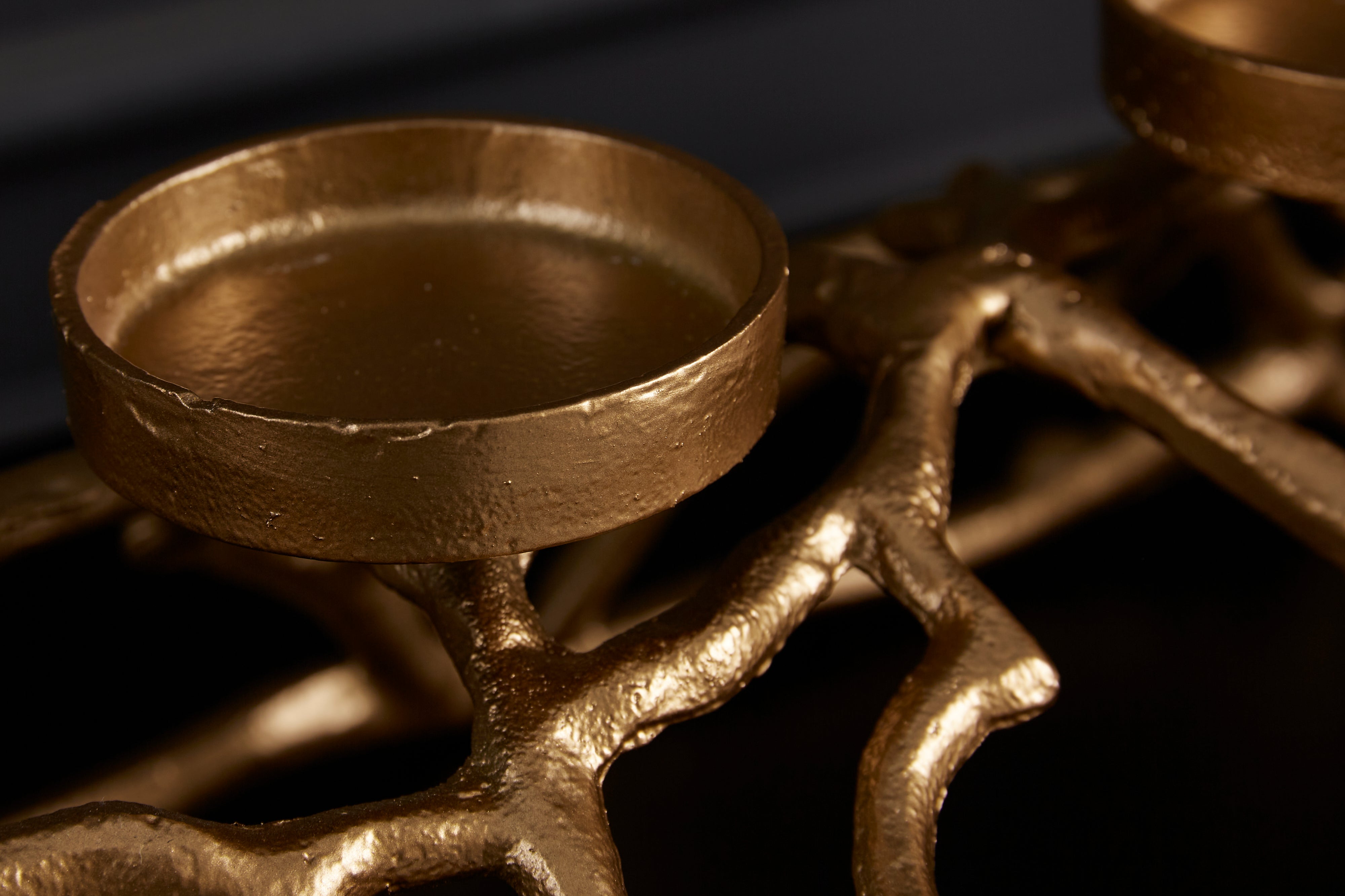 Candle Holder Abstract 60cm Metal Gold For 4 Candles