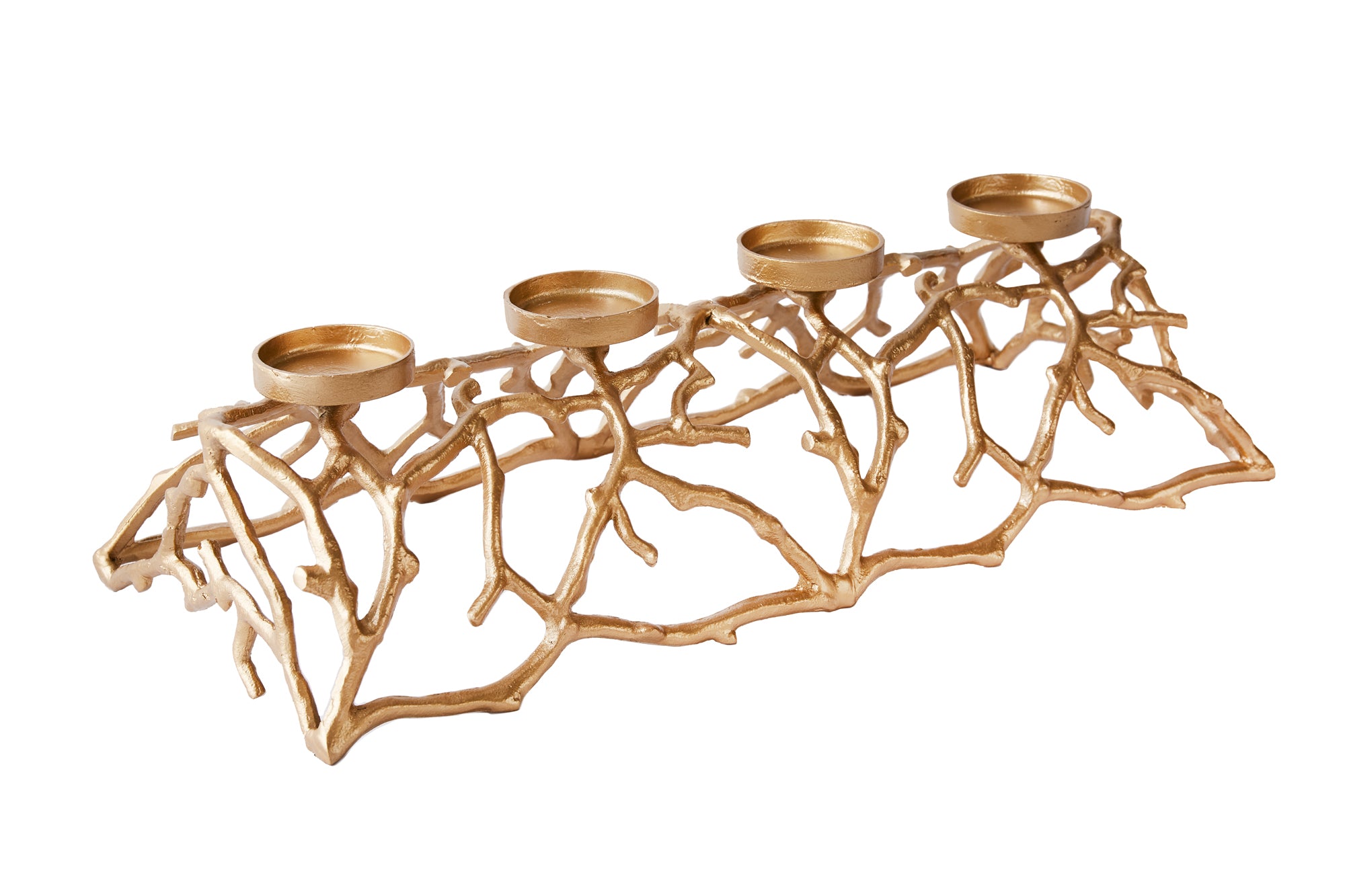 Candle Holder Abstract 60cm Metal Gold For 4 Candles