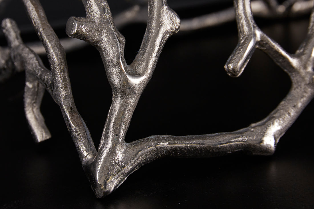 Candle Holder Abstract 60cm Metal Silver For 4 Candles
