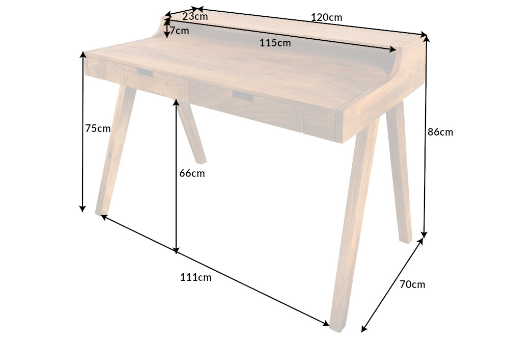 Desk Monsoon 120cm Mango Wood Natural