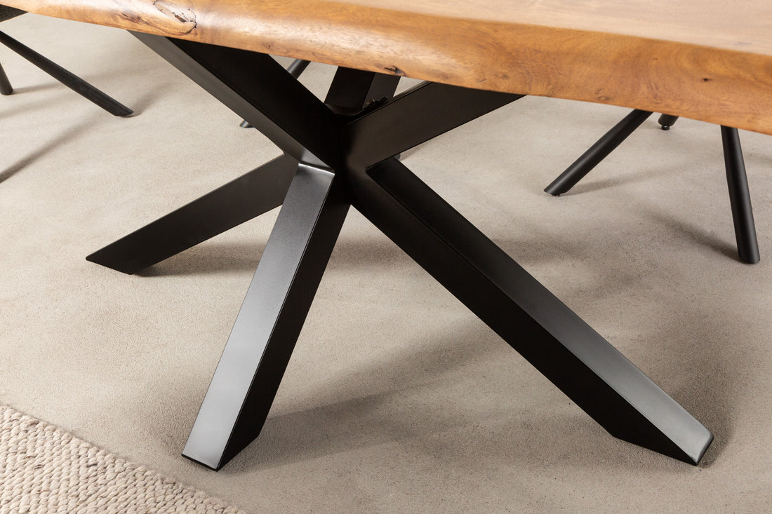 Dining Table Monolith Nature 220cm Acacia Wood Honey Cross-Frame