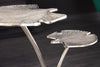 Side Table Ginkgo Double 56cm Metal Silver