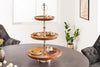 Three Tier Cake Stand Pure Nature 60cm Acacia Wood Silver