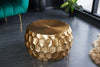 Round Coffee Table Oasis 70cm Hammered Metal Gold