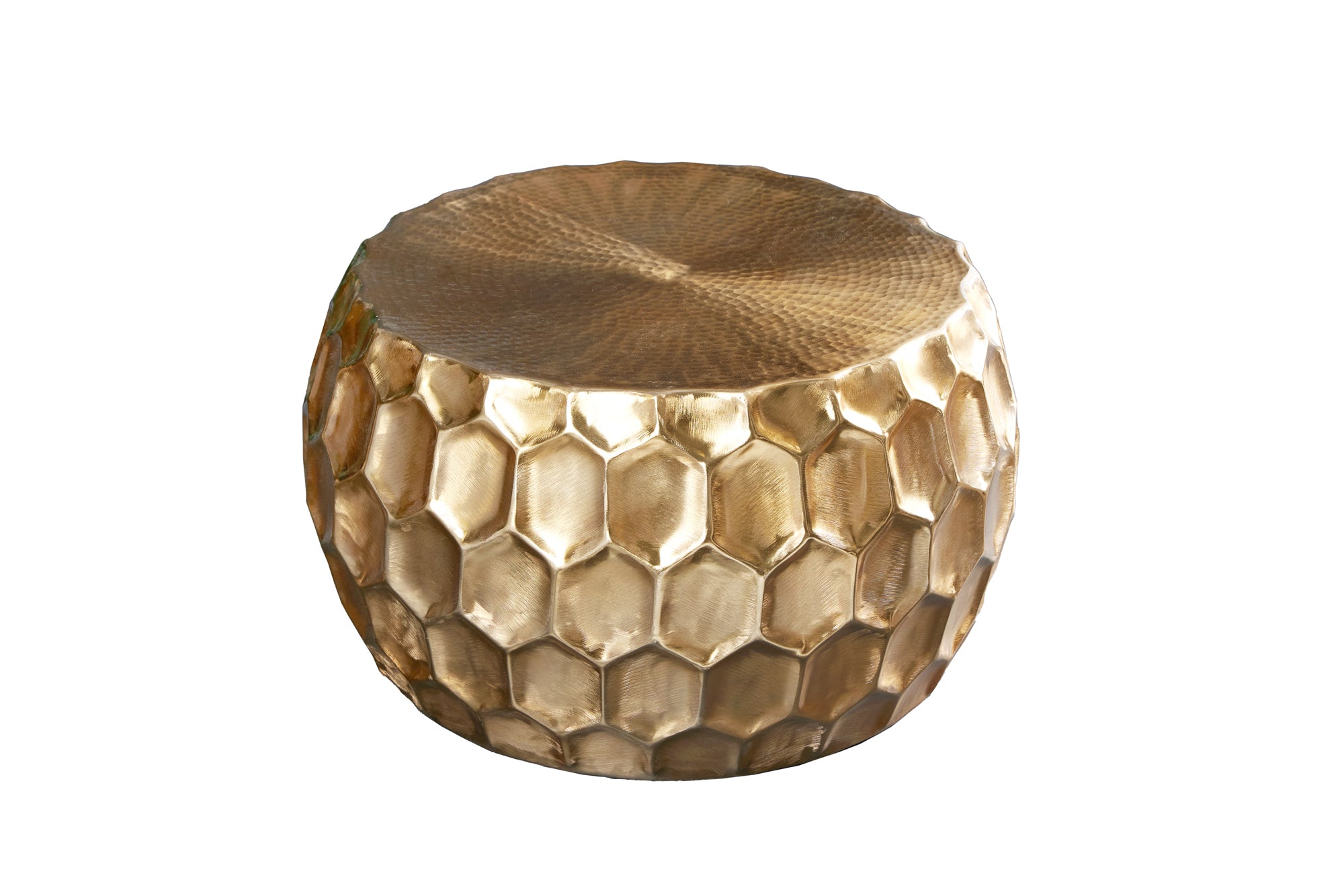 Coffee Table Oasis Round 70cm Hammered Metal Gold