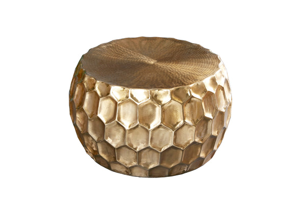 Coffee Table Oasis Round 70cm Hammered Metal Gold
