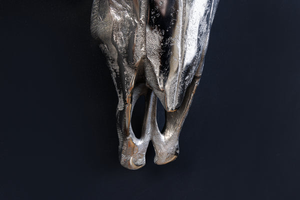 Decorative Skull Matador 70cm Metal Silver