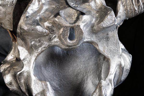 Decorative Skull Matador 70cm Metal Silver