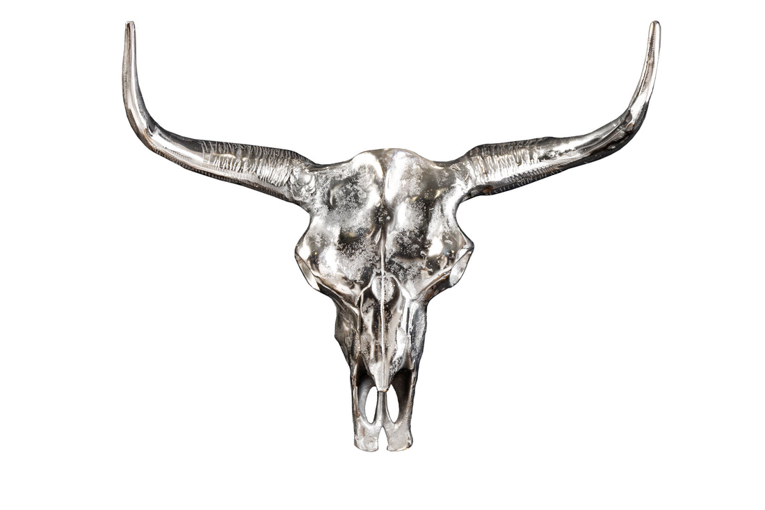 Decorative Skull Matador 70cm Metal Silver