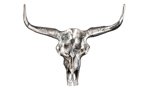 Decorative Skull Matador 70cm Metal Silver