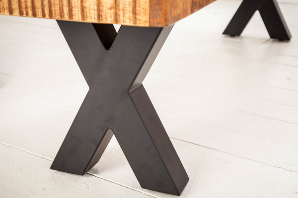 Bench Blacksmith 160cm Mango Wood Natural X-frame