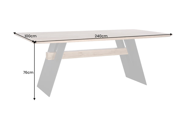 Dining Table Grande 240cm Wild Oak Wood Natural