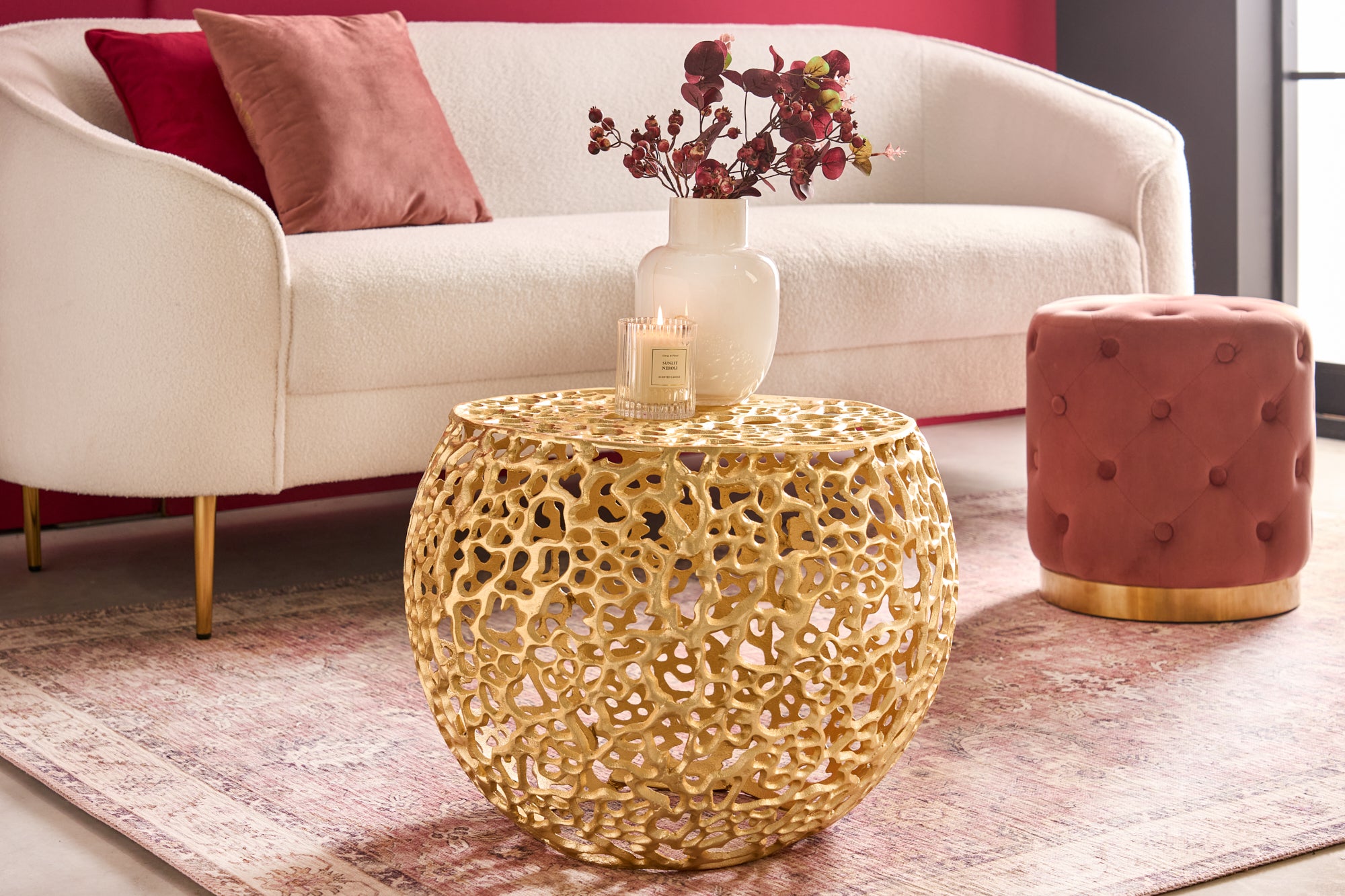 Coffee Table Ambrosia 55cm Metal Gold
