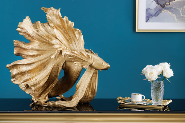 Decorative Figure Fighting Fish Crowntail 65cm Gold Betta Fish