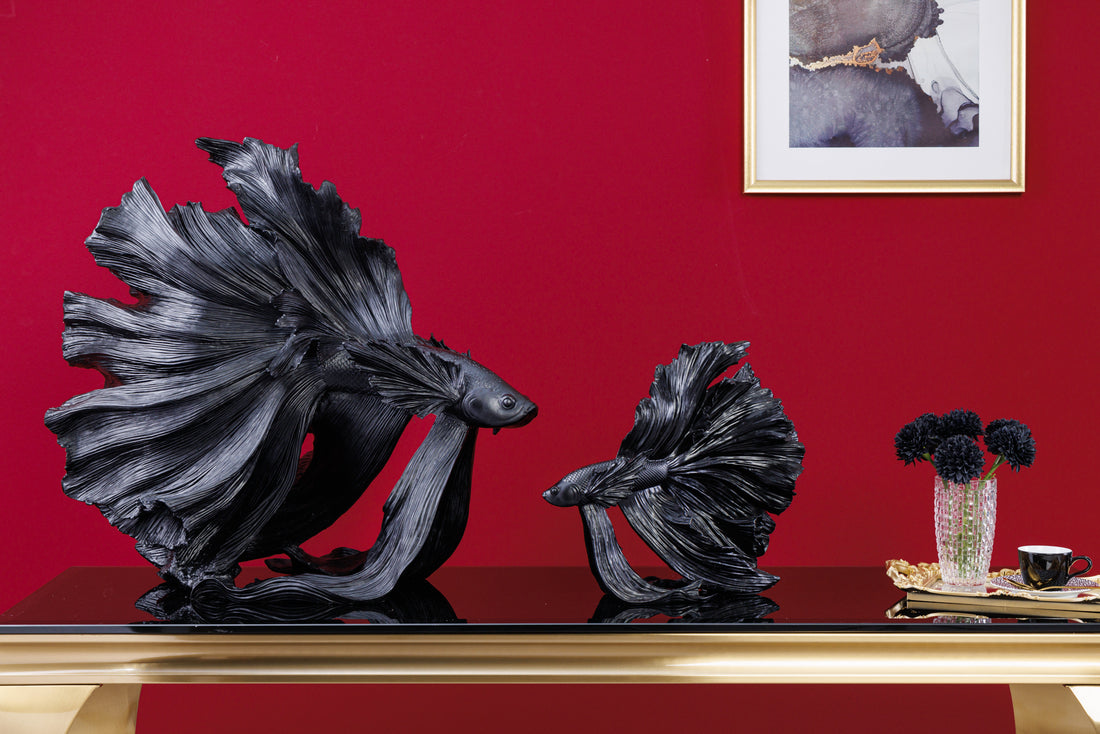 Decorative Figure Fighting Fish Crowntail 60cm Black Betta Fish