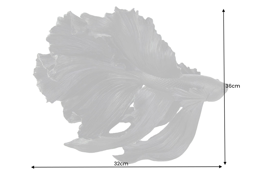 Decorative Figure Fighting Fish Crowntail 36cm Black Betta Fish