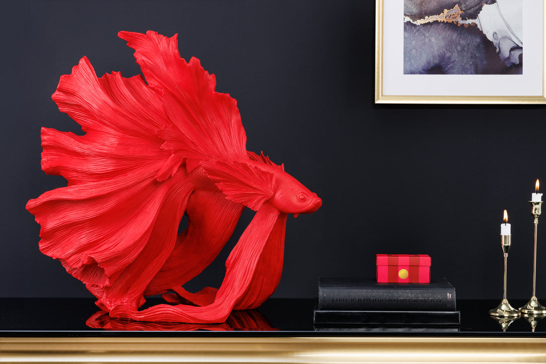 Decorative Figure Fighting Fish Crowntail 65cm Red Betta Fish