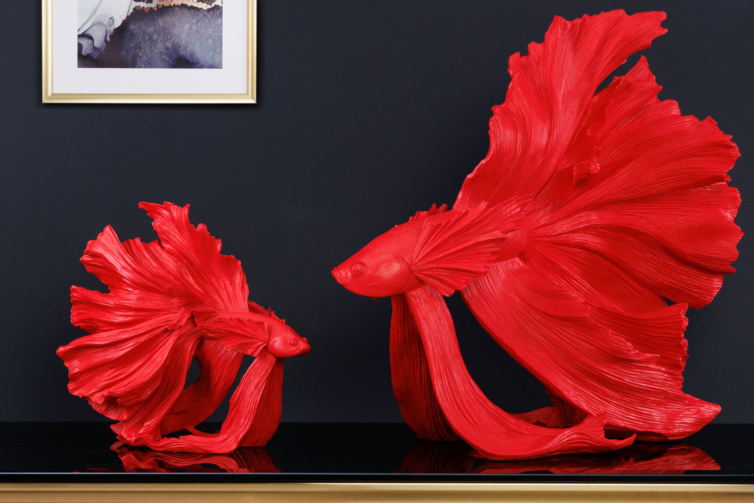 Decorative Figure Fighting Fish Crowntail 36cm Red Betta Fish